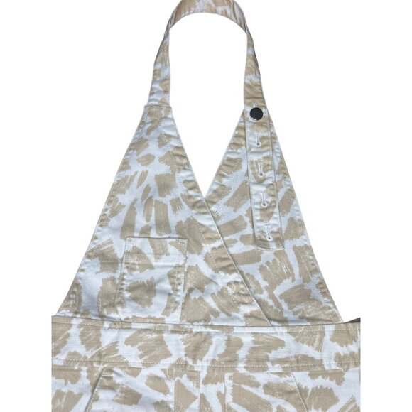 Anthropologie Maeve Gardeners Apron Shortalls Romper Neutral Women Size 6 - Picture 5 of 16